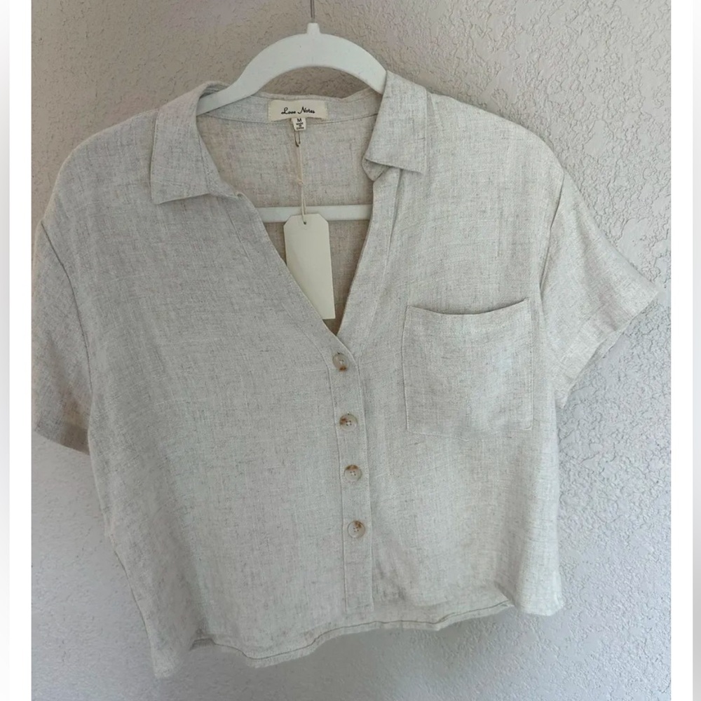 Love Notes Linen Button Down